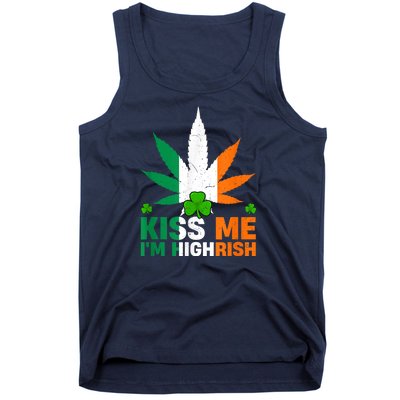 Kiss Me IM Highrish Weed Canabis St PatrickS Day Stoner Tank Top