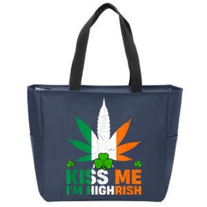 Kiss Me IM Highrish Weed Canabis St PatrickS Day Stoner Zip Tote Bag