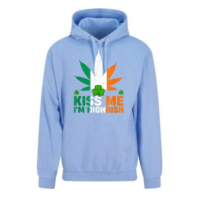 Kiss Me IM Highrish Weed Canabis St PatrickS Day Stoner Unisex Surf Hoodie