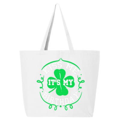 Kiss Me It's My Birthday St Patricks Day Irish Gift Boys Men 25L Jumbo Tote