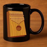 Kalimba Musical Instrument 11oz C Handle Ceramic Mug