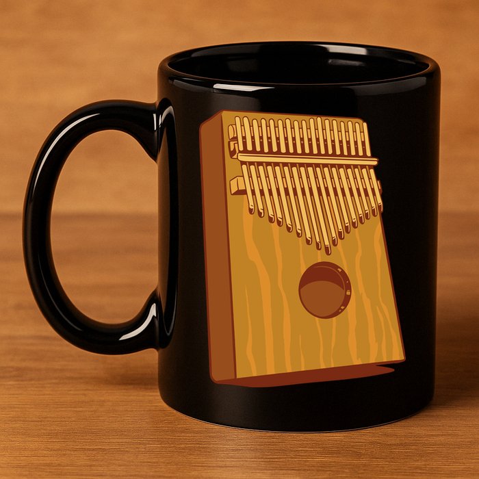 Kalimba Musical Instrument 11oz C Handle Ceramic Mug
