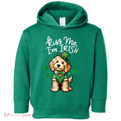 Kiss Me Im Irish Doodle Funny St Patricks Day Toddler Hoodie