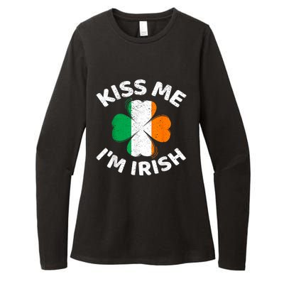 Kiss Me Im Irish Vintage Saint Patrick Day Womens CVC Long Sleeve Shirt