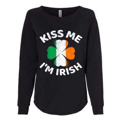 Kiss Me Im Irish Vintage Saint Patrick Day Womens California Wash Sweatshirt