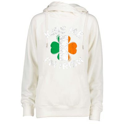 Kiss Me Im Irish Vintage Saint Patrick Day Womens Funnel Neck Pullover Hood