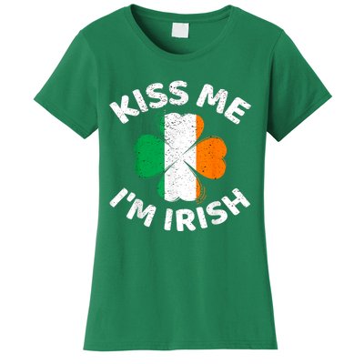 Kiss Me Im Irish Vintage Saint Patrick Day Women's T-Shirt