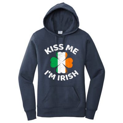 Kiss Me Im Irish Vintage Saint Patrick Day Women's Pullover Hoodie