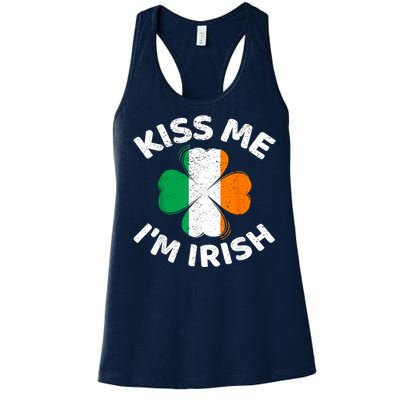 Kiss Me Im Irish Vintage Saint Patrick Day Women's Racerback Tank