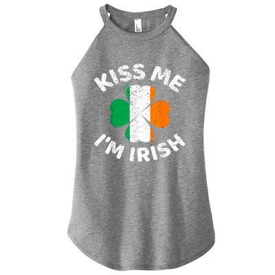 Kiss Me Im Irish Vintage Saint Patrick Day Women's Perfect Tri Rocker Tank