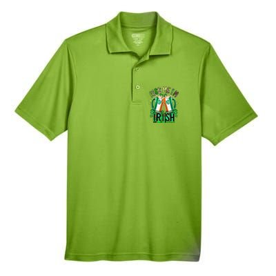 Kiss Me Im Irish Sexy Lips Western Leopard St Patricks Day Men's Origin Performance Piqué Polo