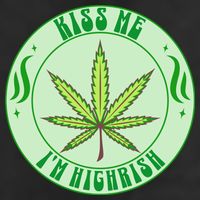 Kiss Me I'm Highrish St Patrick's Day Weed Stoner 11oz C Handle Ceramic Mug