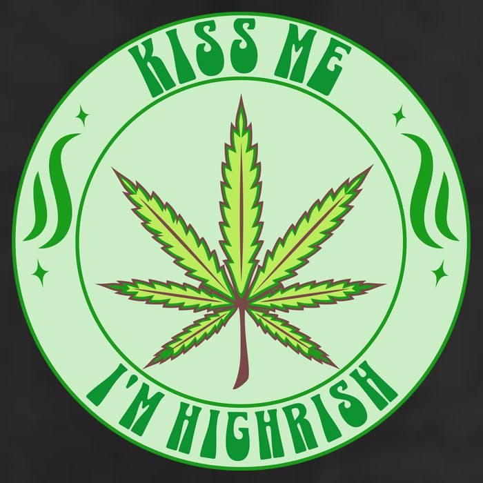 Kiss Me I'm Highrish St Patrick's Day Weed Stoner 11oz C Handle Ceramic Mug