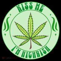 Kiss Me I'm Highrish St Patrick's Day Weed Stoner Flatbill Hat