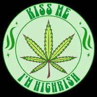 Kiss Me I'm Highrish St Patrick's Day Weed Stoner 16 in Basic Backpack