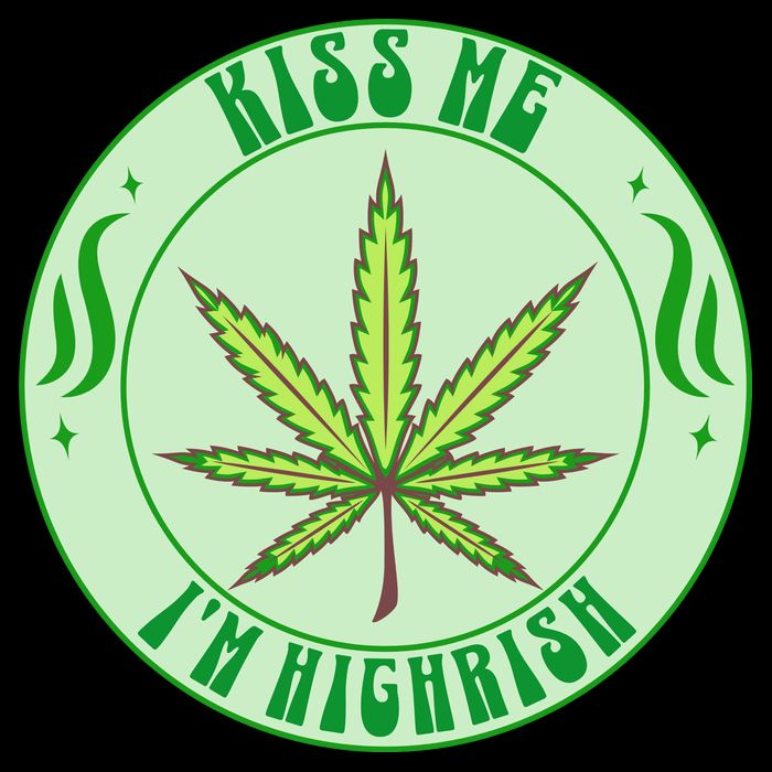 Kiss Me I'm Highrish St Patrick's Day Weed Stoner 16 in Basic Backpack