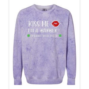 Kiss Me Im A Barber Original Irish Legend Colorblast Crewneck Sweatshirt