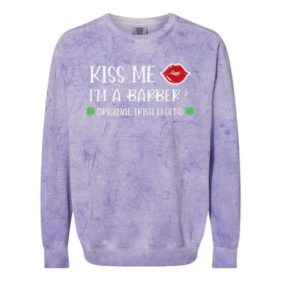 Kiss Me Im A Barber Original Irish Legend Colorblast Crewneck Sweatshirt