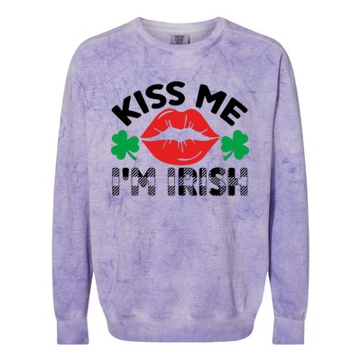 Kiss Me I'm Irish Funny St Patricks Day Colorblast Crewneck Sweatshirt