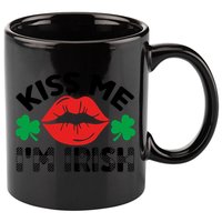 Kiss Me I'm Irish Funny St Patricks Day 11oz C Handle Ceramic Mug