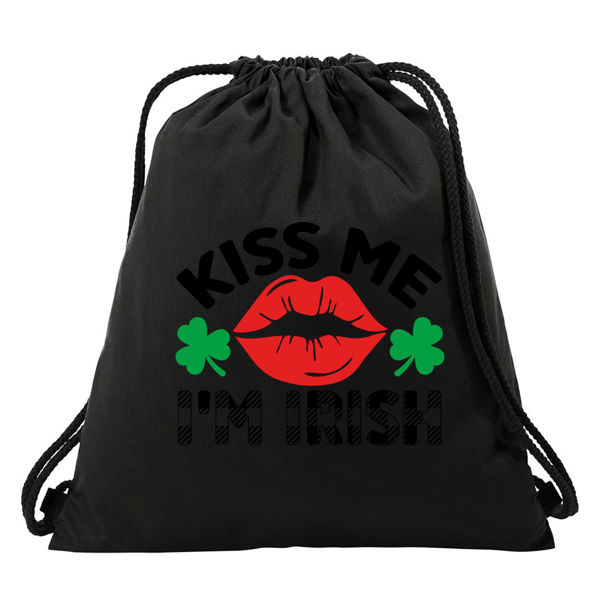 Kiss Me I'm Irish Funny St Patricks Day Drawstring Bag