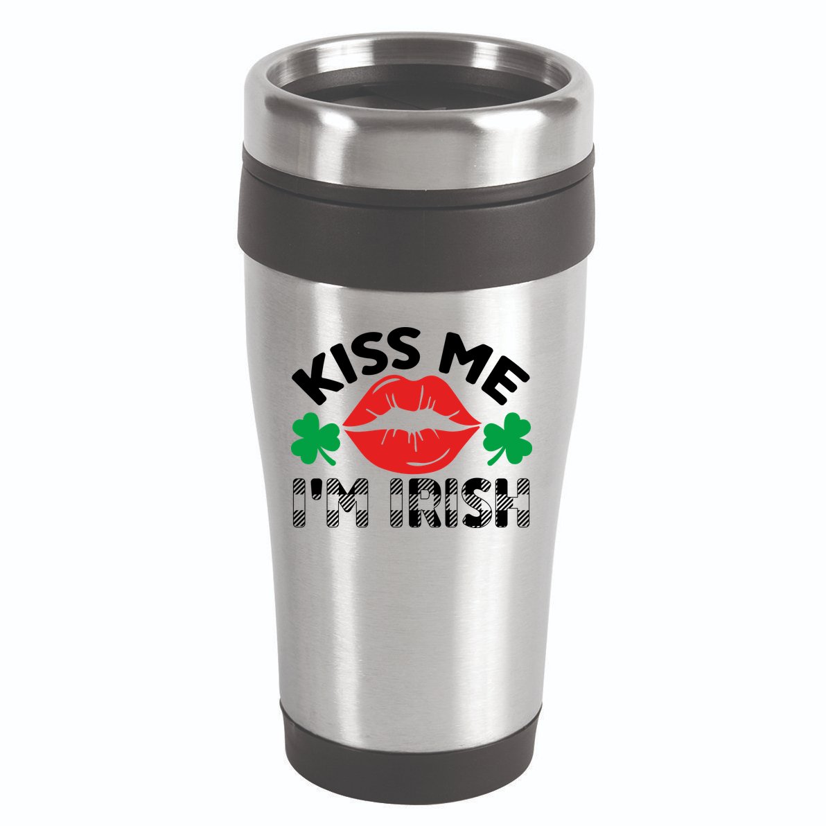 Kiss Me I'm Irish Funny St Patricks Day 16oz Travel Tumbler