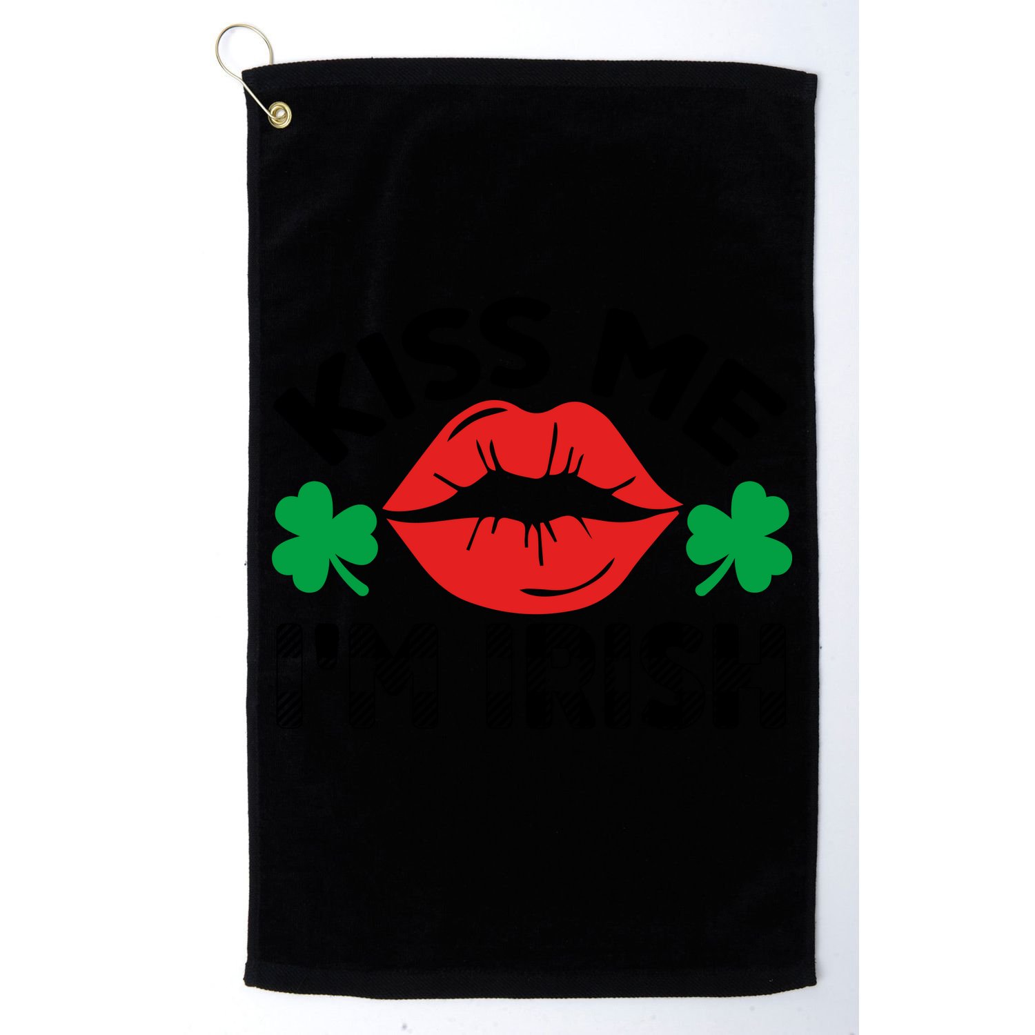 Kiss Me I'm Irish Funny St Patricks Day Golf Towel