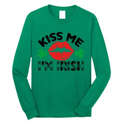 Kiss Me I'm Irish Funny St Patricks Day Long Sleeve Shirt