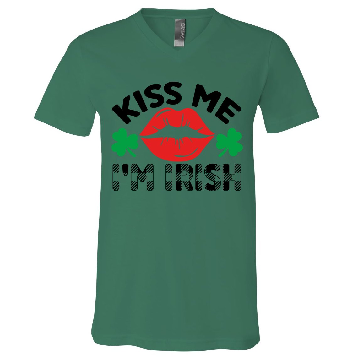 Kiss Me I'm Irish Funny St Patricks Day V-Neck T-Shirt
