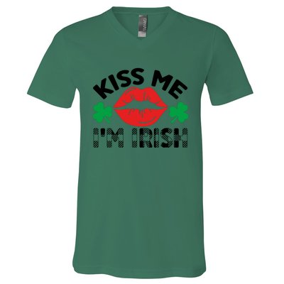 Kiss Me I'm Irish Funny St Patricks Day V-Neck T-Shirt