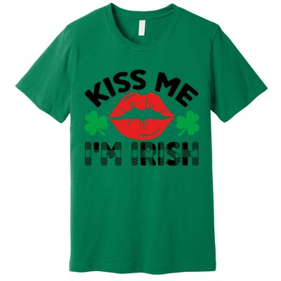 Kiss Me I'm Irish Funny St Patricks Day Premium T-Shirt