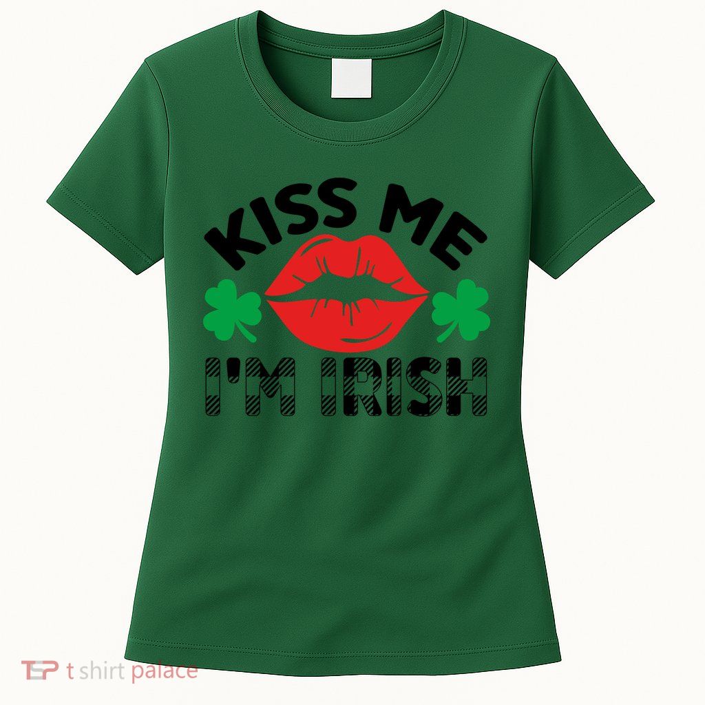 Kiss Me I'm Irish Funny St Patricks Day Womens T-Shirt
