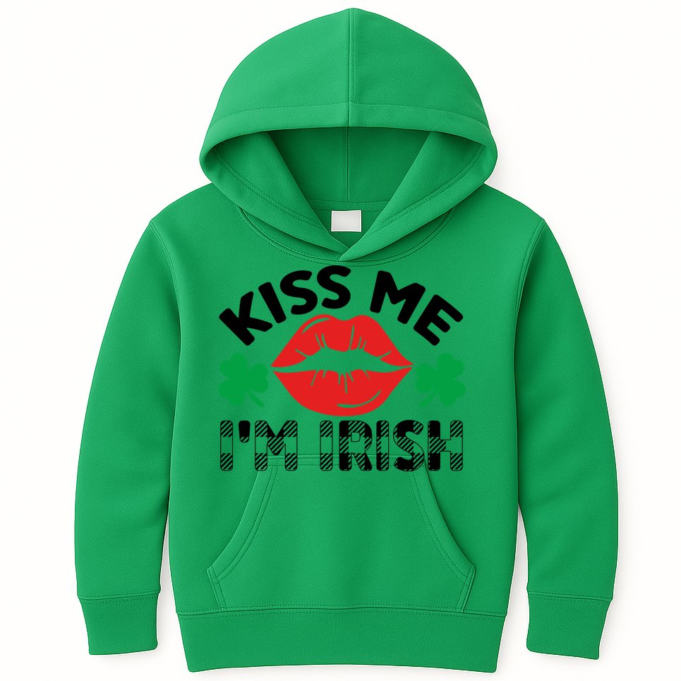 Kiss Me I'm Irish Funny St Patricks Day Kids Hoodie
