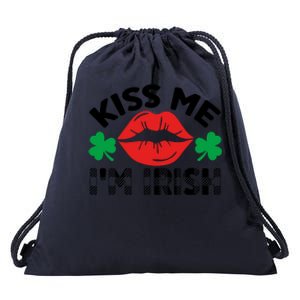 Kiss Me I'm Irish Funny St Patricks Day Drawstring Bag