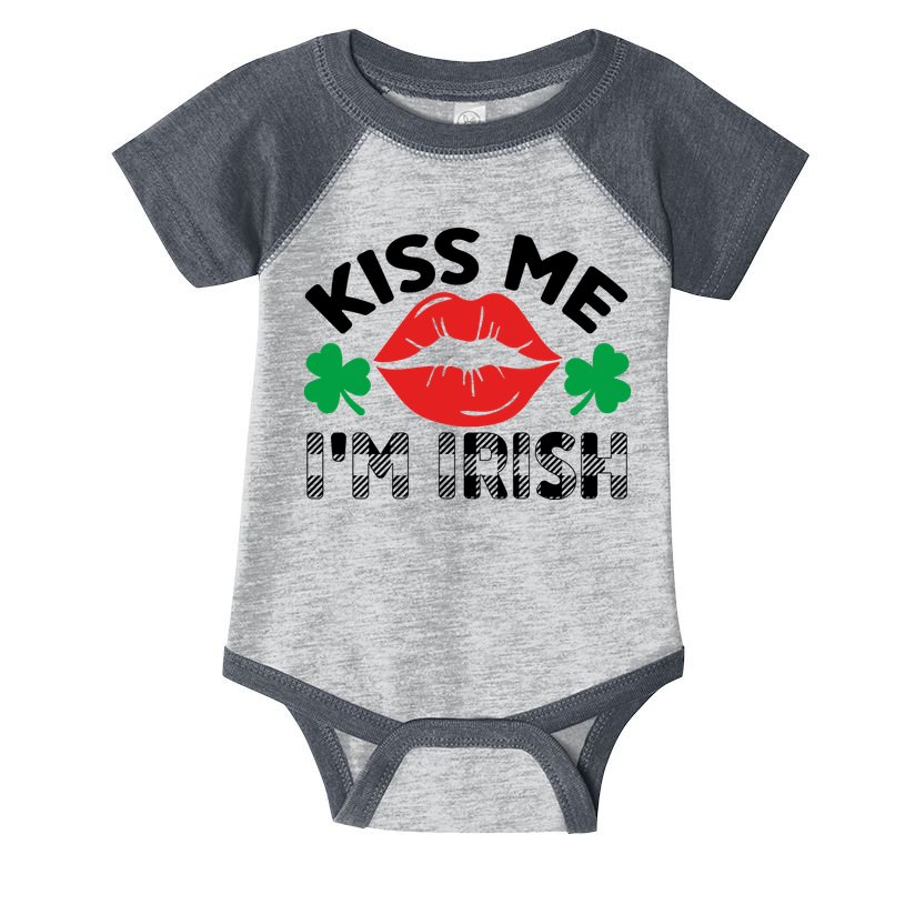 Kiss Me I'm Irish Funny St Patricks Day Infant Baby Jersey Bodysuit