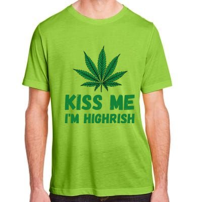 Kiss Me I'm Highrish Funny St. Patricks Day Adult ChromaSoft Performance T-Shirt