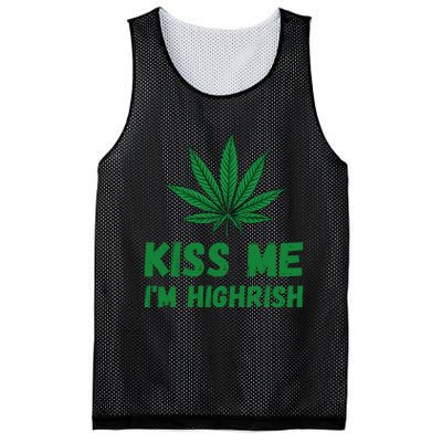 Kiss Me I'm Highrish Funny St. Patricks Day Mesh Reversible Basketball Jersey Tank