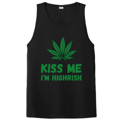 Kiss Me I'm Highrish Funny St. Patricks Day PosiCharge Competitor Tank