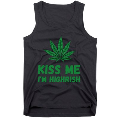 Kiss Me I'm Highrish Funny St. Patricks Day Tank Top