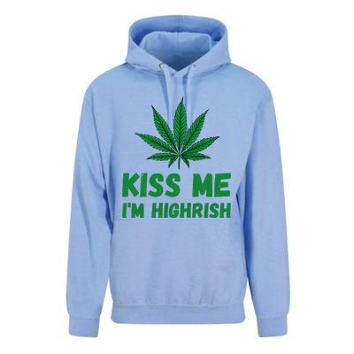 Kiss Me I'm Highrish Funny St. Patricks Day Unisex Surf Hoodie