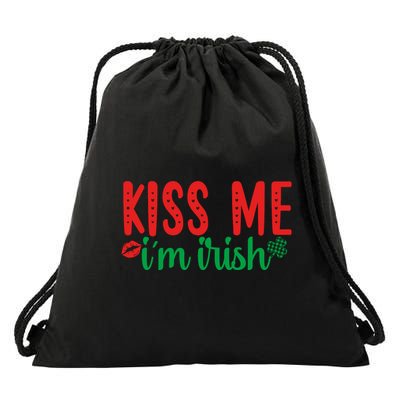 Kiss Me I'm Irish Funny St Patricks Day Drawstring Bag
