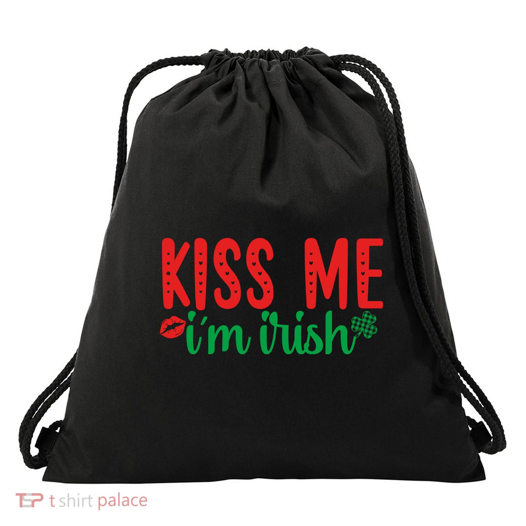 Kiss Me I'm Irish Funny St Patricks Day Drawstring Bag