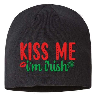 Kiss Me I'm Irish Funny St Patricks Day Sustainable Beanie
