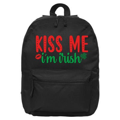 Kiss Me I'm Irish Funny St Patricks Day 16 in Basic Backpack