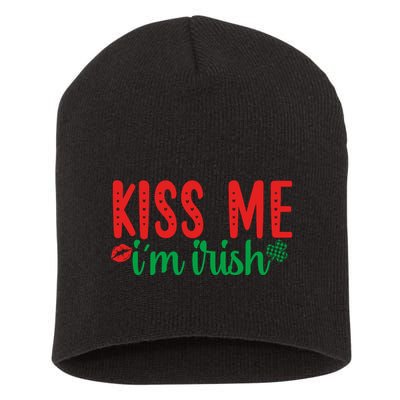 Kiss Me I'm Irish Funny St Patricks Day Short Acrylic Beanie