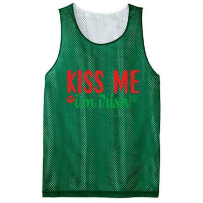 Kiss Me I'm Irish Funny St Patricks Day Mesh Reversible Basketball Jersey Tank