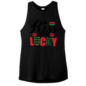 Kis Me I'm Lucky Funny St Patricks Day Ladies PosiCharge Tri-Blend Wicking Tank