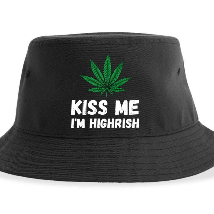 Kiss Me I'm Highrish Funny St. Patricks Day Sustainable Bucket Hat