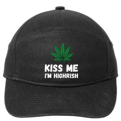Kiss Me I'm Highrish Funny St. Patricks Day 7-Panel Snapback Hat