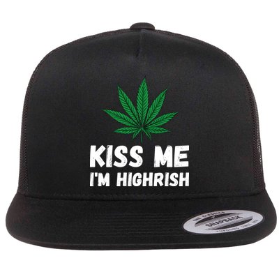 Kiss Me I'm Highrish Funny St. Patricks Day Flatbill Hat